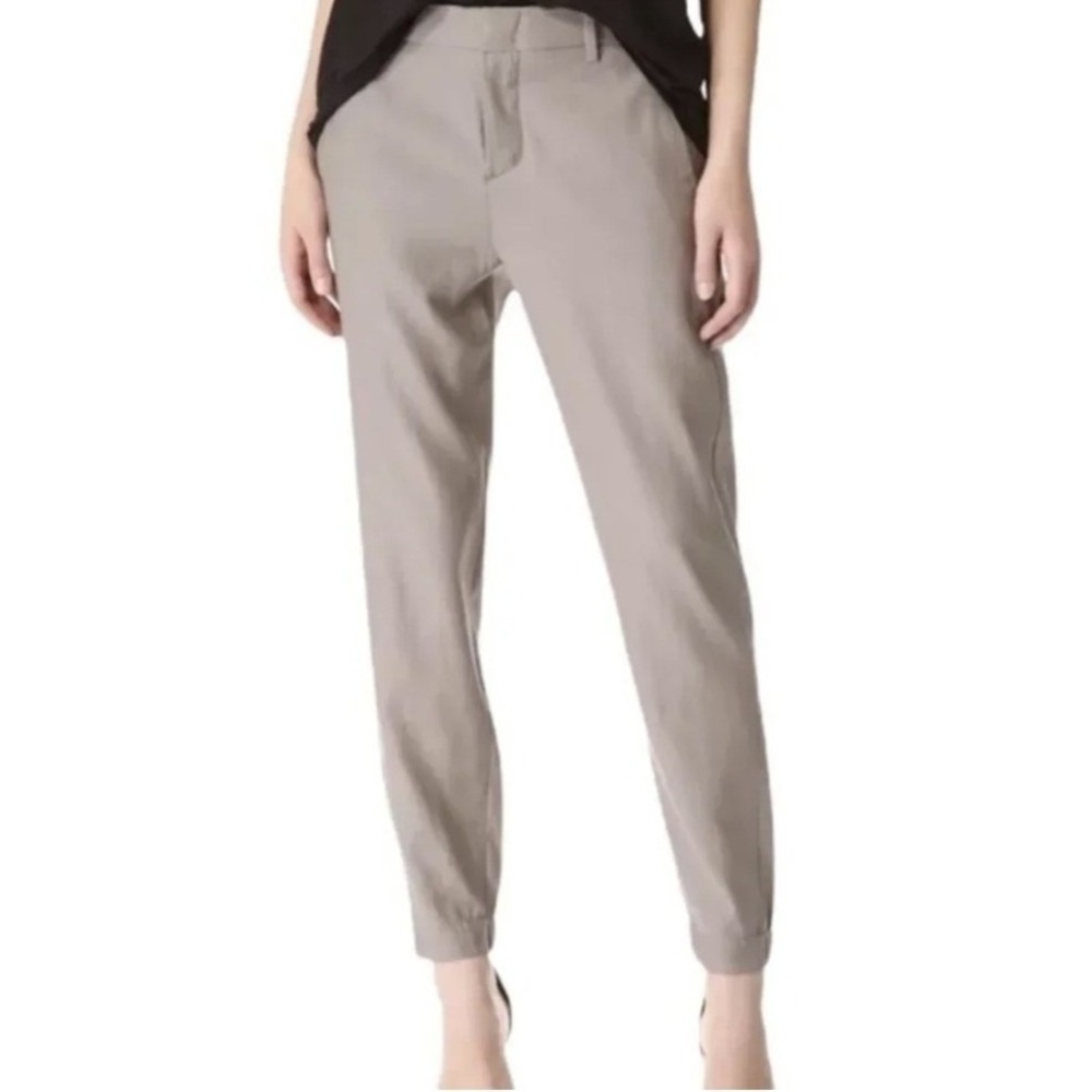 Vince Cupro-Cotton Blend Tapered Trouser Joggers Mushroom Tan Size 10